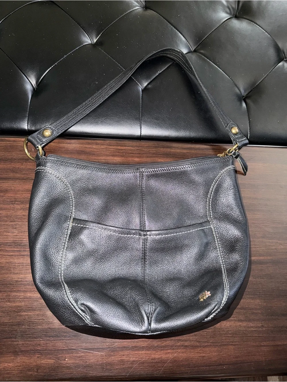 The Sak Black Pebbled Leather Hobo Shoulder Bag